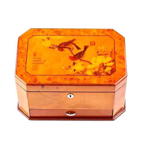 新款罗威钢琴漆烤漆实木首饰盒珠宝首饰收纳盒木质多层首饰收藏盒